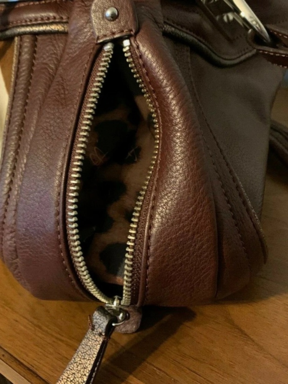 B MAKOWSKY Brown SOFT Leather & Zebra Fur CANTERBURY TOTE - Picture 10 of 10
